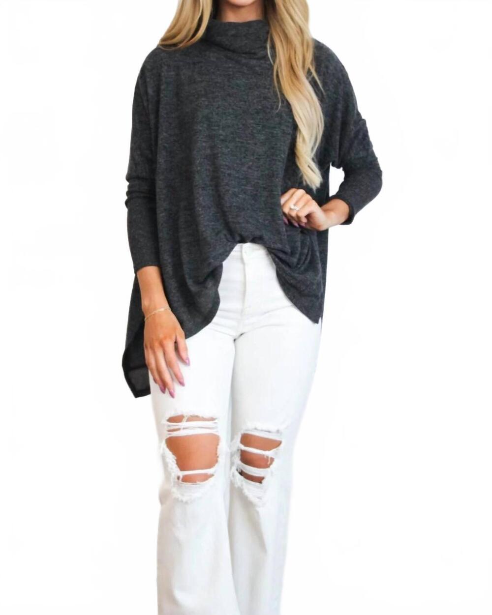 NEW ZENANA cozy chic sweater in black